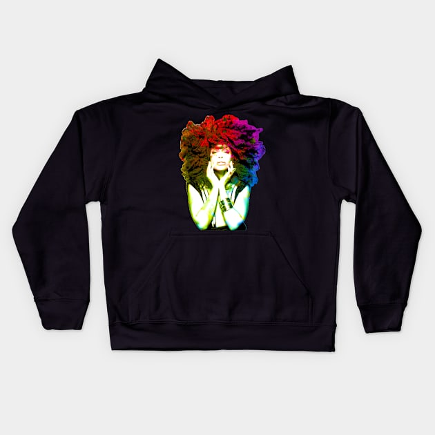 Erykah Badu RNB Watercolor Kids Hoodie by BLACKLEAF